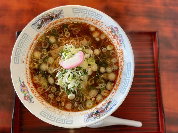 「中華そば辛口 大盛」@中華そば らいんの写真