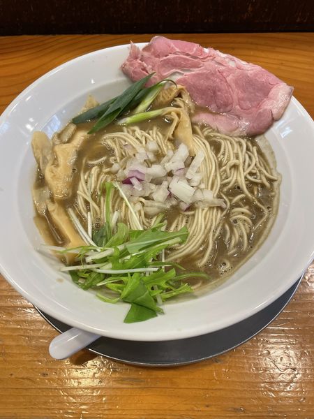 「濃厚煮干し豚骨+和え玉」@煮干し豚骨らーめん専門店 六郷の写真