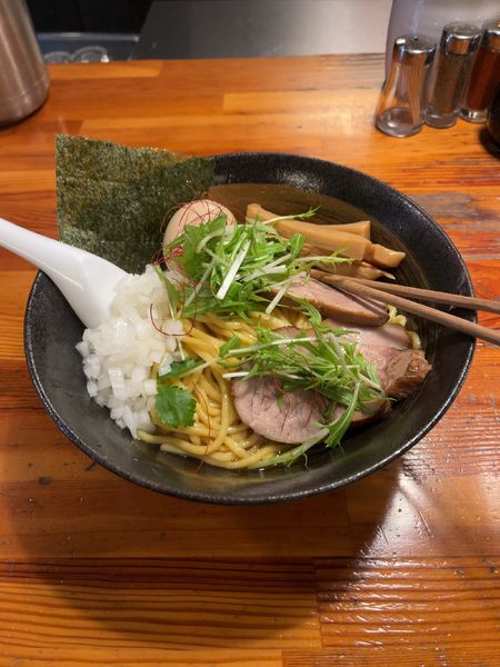 「比内地鶏のあぶらそば 中盛り 880円」@瞠 池袋店の写真
