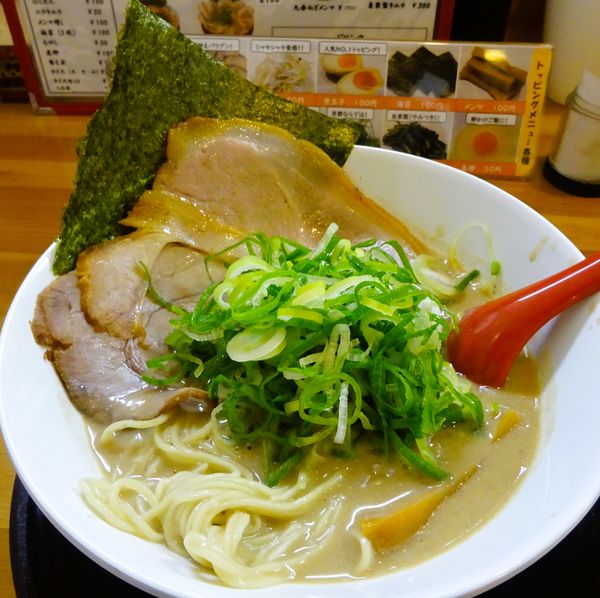 「恵比朱ラーメン＋ねぎ（800円）」@らうめん 恵比朱 京都駅前店の写真