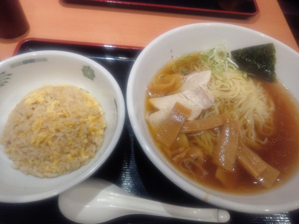 「半チャーハンセット(中華そば)640円」@日高屋 千住大橋店の写真