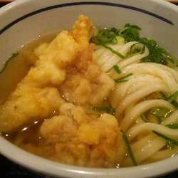 とり天うどん（温） 450円