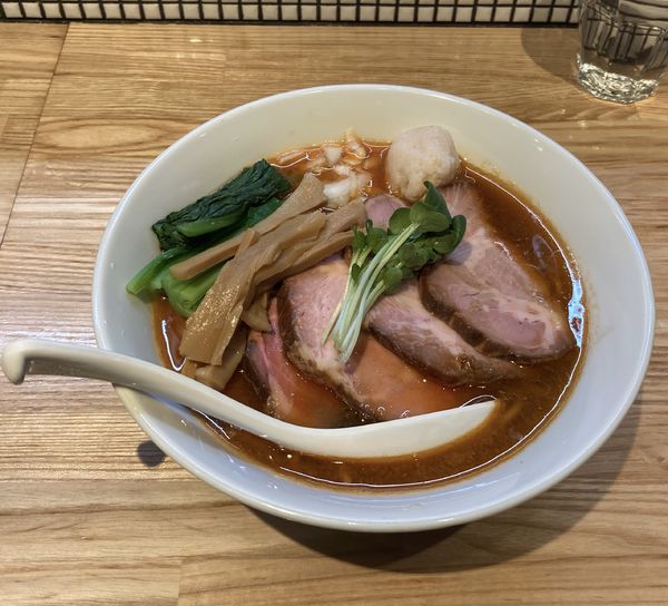 「限定・甘えびの醤油そば肉増し＋替玉」@らーめん 改の写真