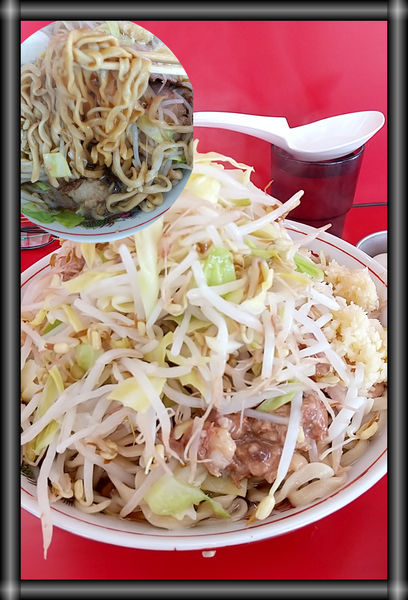 「小ラーメン野菜ニンニクアブラ増」@ラーメン二郎 ひたちなか店の写真