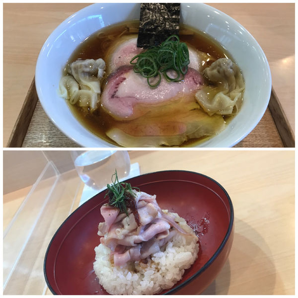 「醤油わんたんらぁ麺＋おにくごはん」@飯田商店 湯河原本店の写真