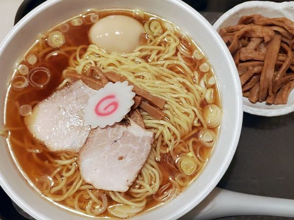 「メンマラーメン＋味付玉子」@赤坂味一 亀戸店の写真