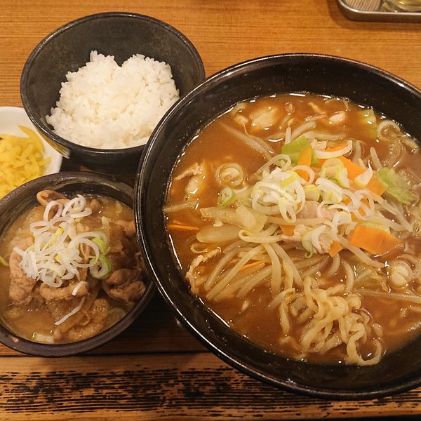 「カレーらーめんCセット(1040+150)円」@手打ちらーめん はやぶさの写真