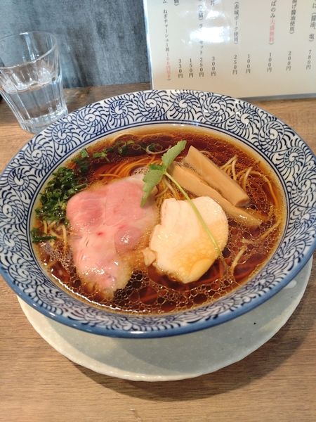 「中華そば醤油＋赤城どりタレカツ丼」@鶏そば みなもの写真