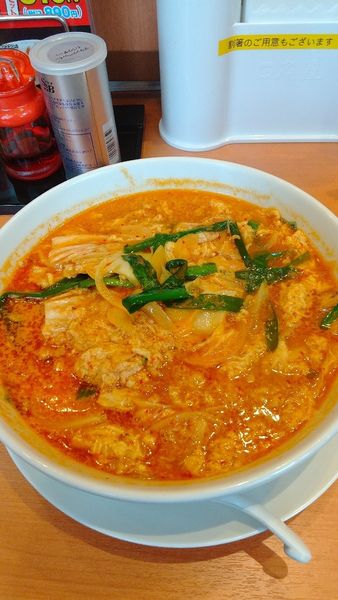 「味噌チゲラーメン」@日高屋 東戸塚東口店の写真