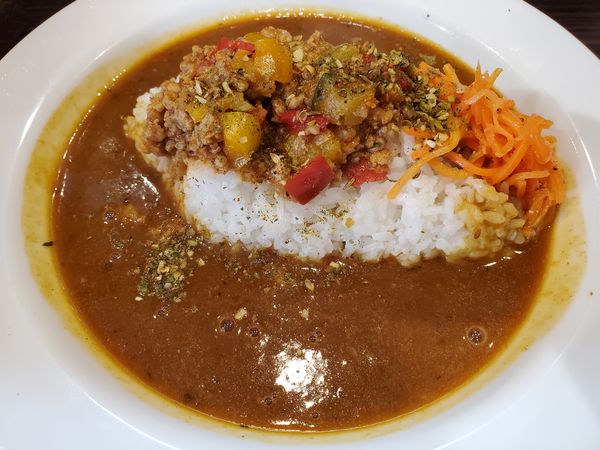 「彩り野菜とキーマのスパイスカレー・玉葱ピクルス抜き」@カレーハウスCoCo壱番屋 JR石川町駅南口店の写真