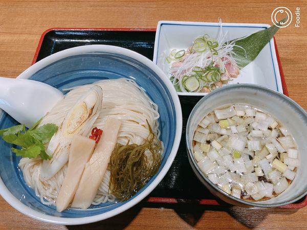 「【限定2】昆布水に浸った鴨つけそば　ねぎ味噌添え」@寿製麺よしかわ 川越店の写真