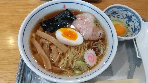 「中華麺800円、小盛-50円、生玉子50円」@中華麺 多文の写真