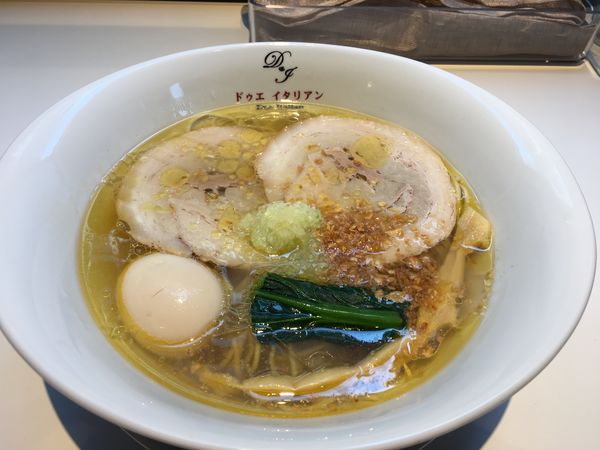 「黄金の塩玉子らぁ麺」@らぁ麺 ドゥエイタリアン GINZA GUCHIの写真