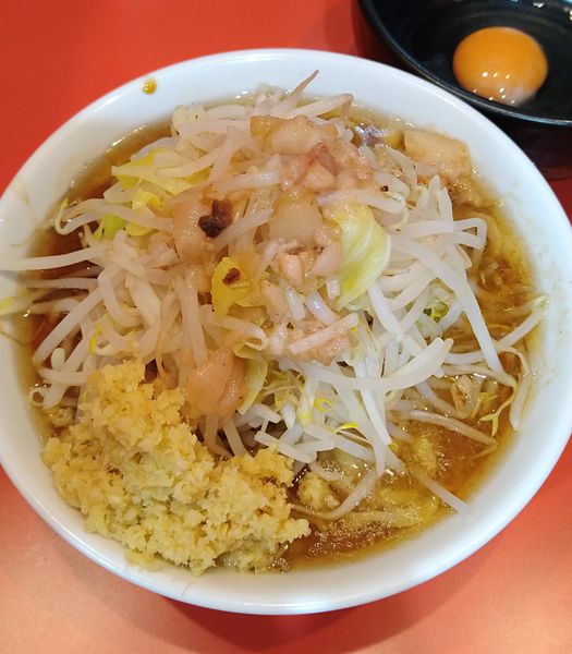 「らーめんミニ+しょうが､生卵」@麺屋 桐龍 久喜店の写真
