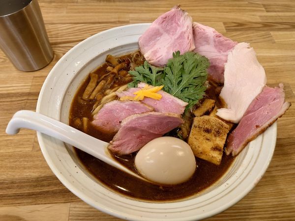 「期間限定 赤味噌そば＋味玉＋肉増し」@中華そば きなりの写真