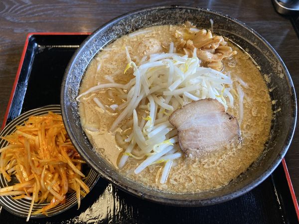 「辛ネギ味噌（大）＋煮玉子」@もちもちの木 味噌 蓮田店の写真