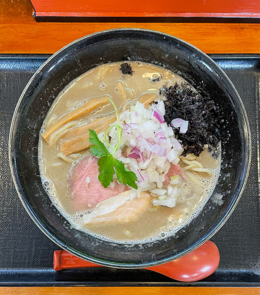 「鶏白湯煮干しそば（煮干し増し）」@煮干し中華そば つけ麺 海猫の写真