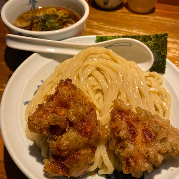 「鶏天つけ麺 大盛」@麺屋武蔵 二天 池袋店の写真