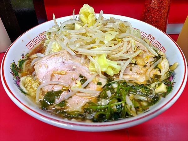 「すくなめ ニンニク アレ（周年トッピング）」@ラーメン二郎 湘南藤沢店の写真