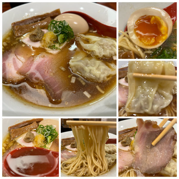 「特製醤油そば（肉ワンタンに変更）1150円」@三馬路 東京店の写真