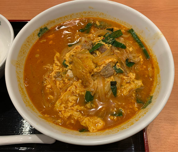 「チゲ味噌ラーメン+半チャーハン  ￥640+￥250(セット価格」@日高屋 我孫子つくし野店の写真