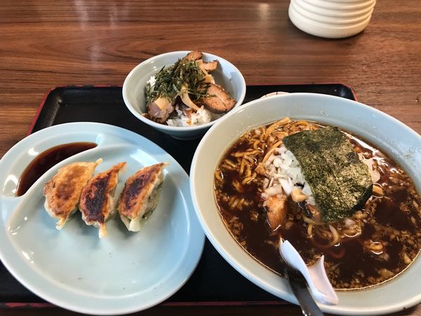 「竹岡式ラーメンセット」@ラーメンつち家の写真
