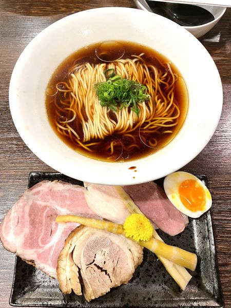 「【４周年限定】四種の地鶏蕎麦 ￥1300」@麺屋 真心の写真
