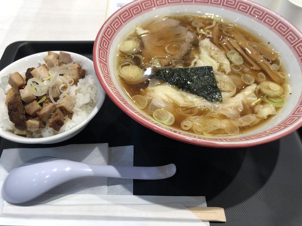 「わんたん麺&チャーシューご飯」@荻窪中華そば 春木屋 ラゾーナ川崎店の写真