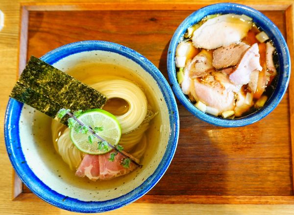 「味玉 昆布水つけめん醤油(大)ちょい肉増し」@YOKOKURA STOREHOUSEの写真