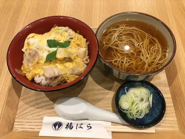 「ふわとろ親子丼セット（親子丼＋半そば）」@そば処 福はら 長町店の写真