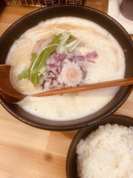 「地鶏白湯醤油らあめん 800円　ごはん 100円」@らあめん 常護の写真