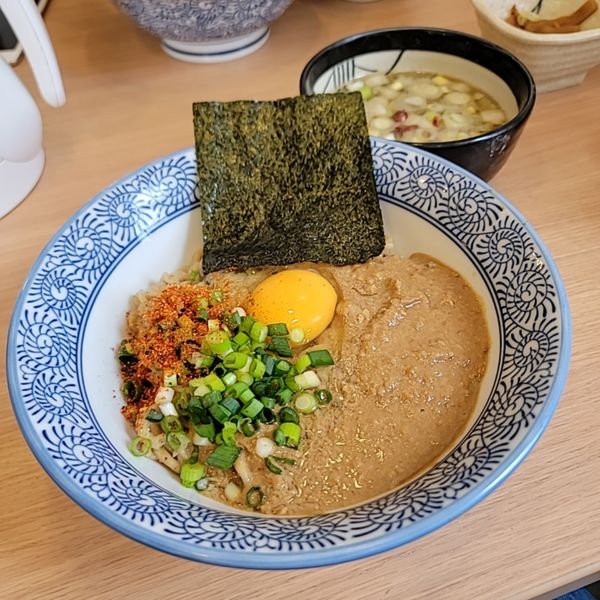 「かまたまつけそば」@中華そば専門 とんちぼの写真