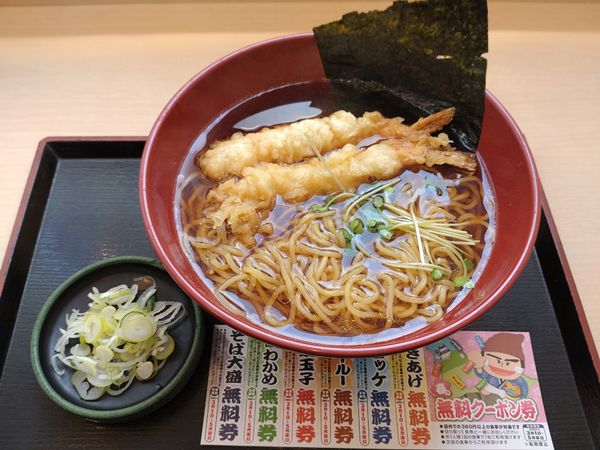 「アゲアゲ海老天中華　５８０円」@ゆで太郎 錦町店の写真