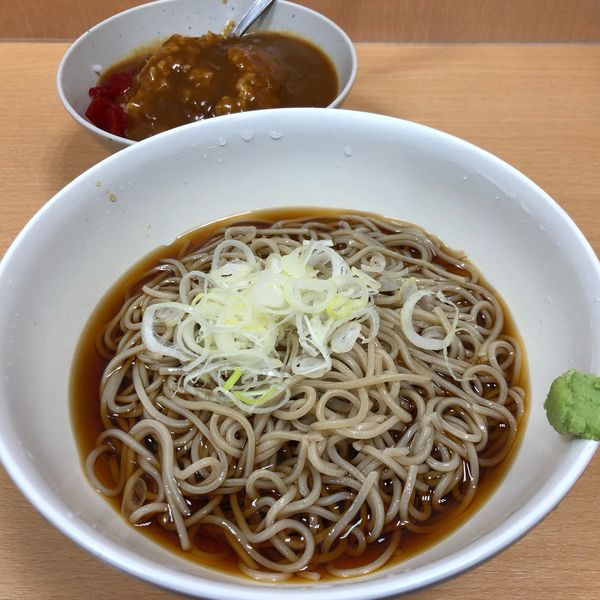 「ミニカレーセット(そば冷)390円」@梅もと 船橋店の写真