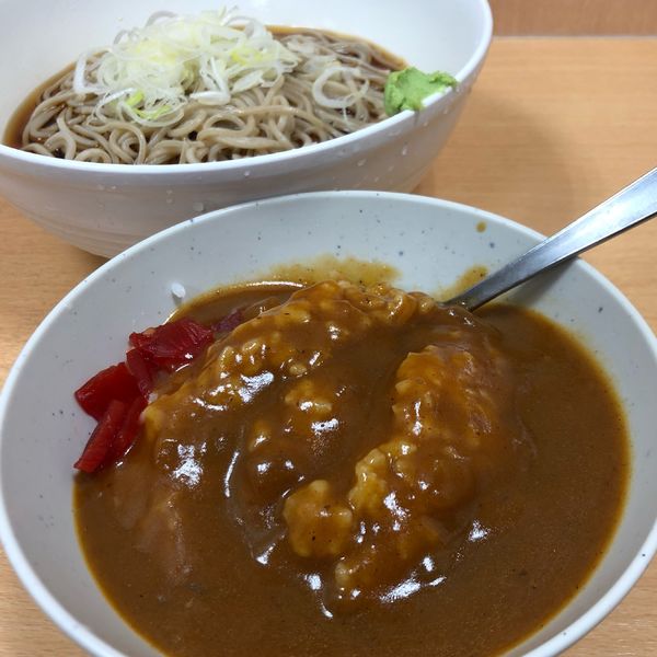 「ミニカレーセット(そば冷)390円」@梅もと 船橋店の写真