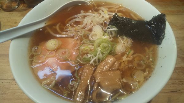「アサヒスーパードライ→ラーメン餃子+芋ロック(¥1,670)」@萬龍軒の写真