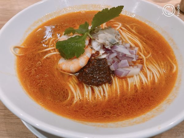 「海老と蛤のマリアージュSOBA（大盛）」@むぎとオリーブ さいたま新都心店の写真