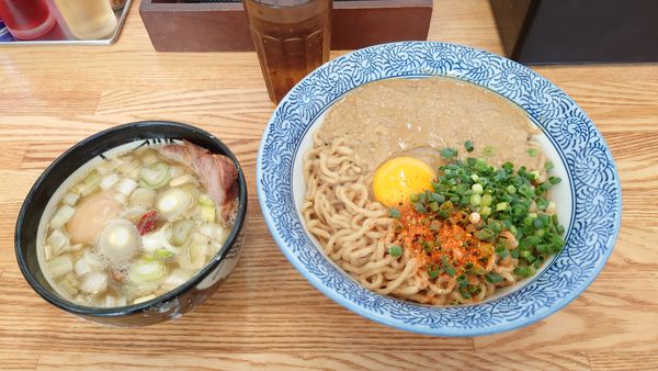 「【限定】かま玉つけそば 1040円 + 追い飯 50円」@中華そば専門 とんちぼの写真