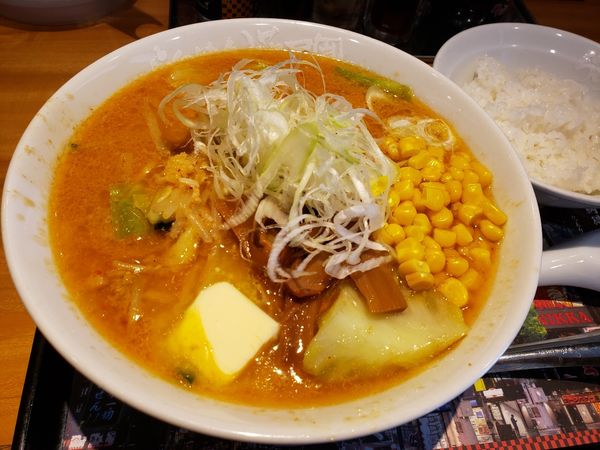 「けやきコーンバター　ライス」@らあめん花月嵐 上野毛店の写真