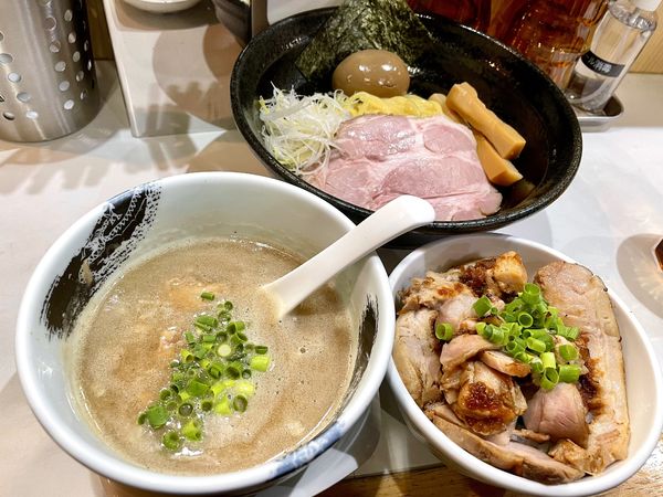「濃厚塩つけ麺＋チャーシュー丼」@麺屋 扇 SENの写真