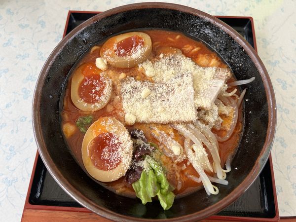 「トマトラーメン720円+煮卵100円」@TENTらーめん 杉ちゃんの写真