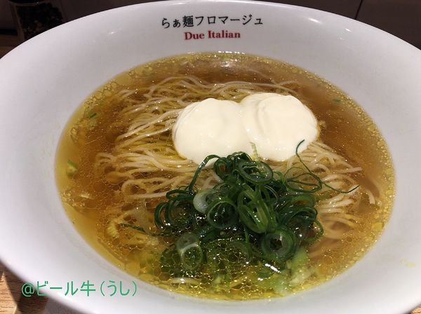 「らぁ麺フロマージュ(980円)リゾット用玄米ご飯(開店サービス)」@らぁ麺フロマージュ Due Italian 大宮店の写真