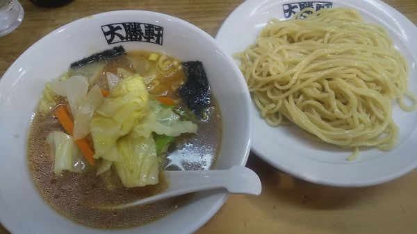 「つけそば中瓶セット+やさい(¥1,100+150)」@中野大勝軒の写真