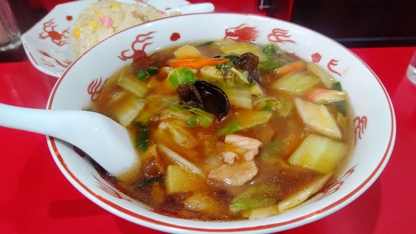 「広東めん６５０円＋チャーハン５８０円」@大門の写真