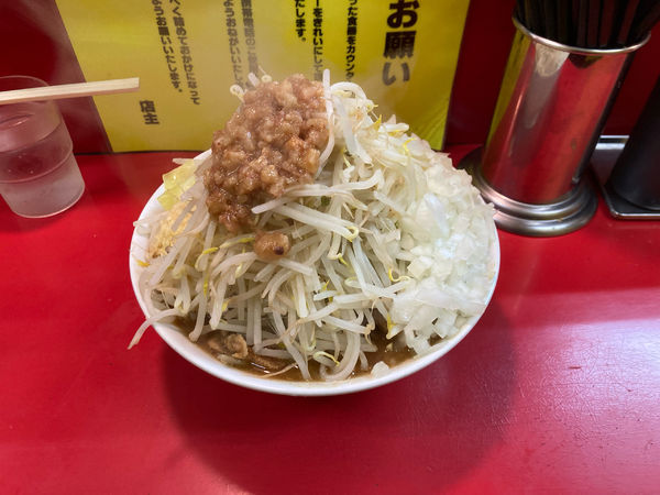 「豚ラーメン 野菜 ニンニク あぶら 玉ねぎましまし」@豚ラーメン 蕨店の写真