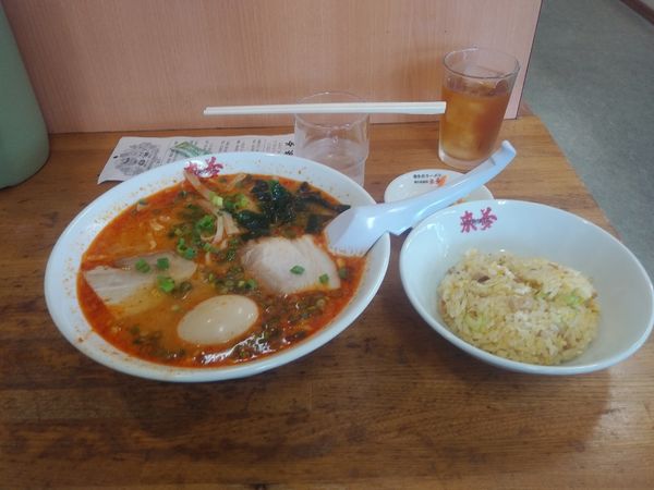 「じゃん味噌ラーメン　辛さ10　味玉トッピング」@喜多方ラーメン 来夢 喜多方本店の写真