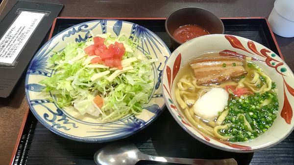 「ミニタコそばセット（沖縄そば）」@レストラン首里杜の写真