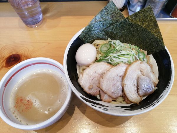 「とり塩つけ麺 全部のせ 大盛(冷盛り)」@つけ麺まぜそば専門店 えじまんの写真