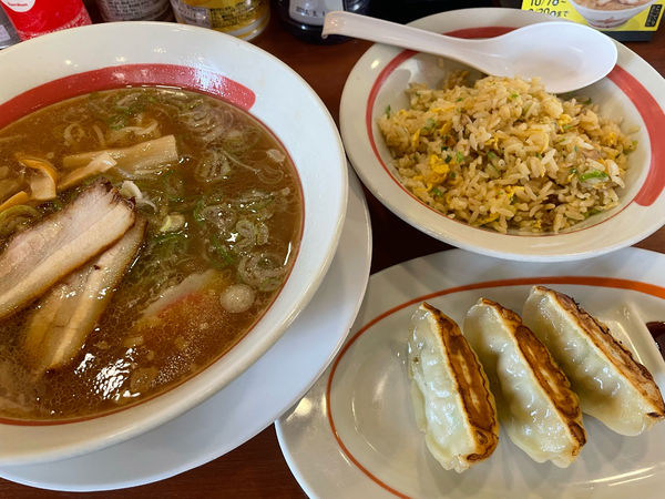 「㐂伝らーめん580円、チャーハン餃子セット420円」@幸楽苑 水戸末広店の写真