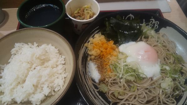 「朝セット・納豆ごはん+わかめ(¥390+クーポン)」@ゆで太郎 竹橋店の写真